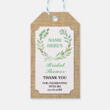 Gracias etiqueta Burlap deja ducha Wreath Bridal