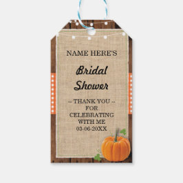 Gracias Etiqueta Burlap Wood Calabaza Bridal Showe