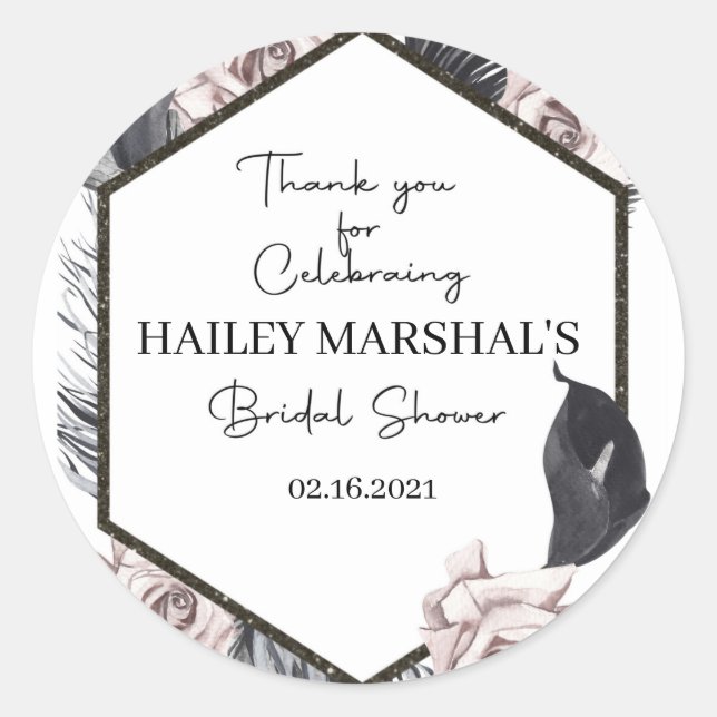 gracias, etiqueta de favor, boho, DESAYUNO NUPCIAL (Anverso)