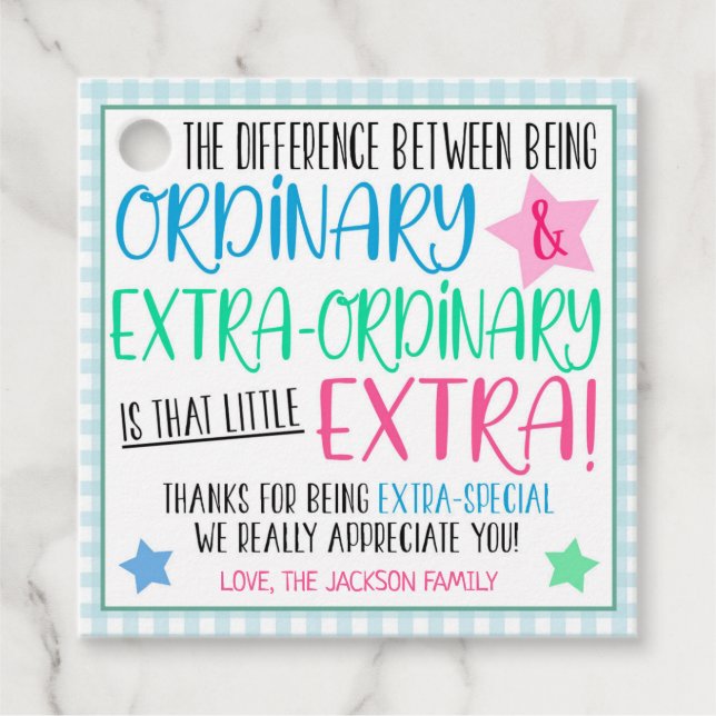 Gracias etiqueta de regalo (Anverso)