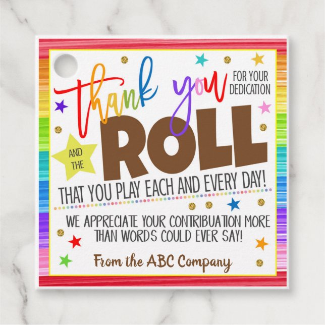 Gracias etiqueta de regalo (Anverso)