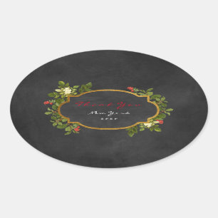 Gracias Etiqueta De Regalo Chalkboard Hecha Floral