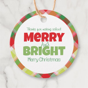 Gracias etiqueta de regalo de profesor merry y bri