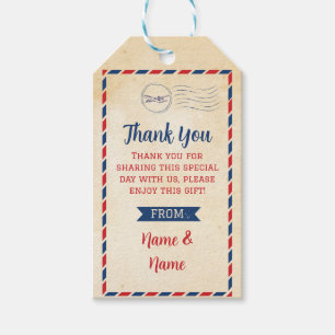 Gracias Etiqueta Postcard Favor Tags Boda Travel