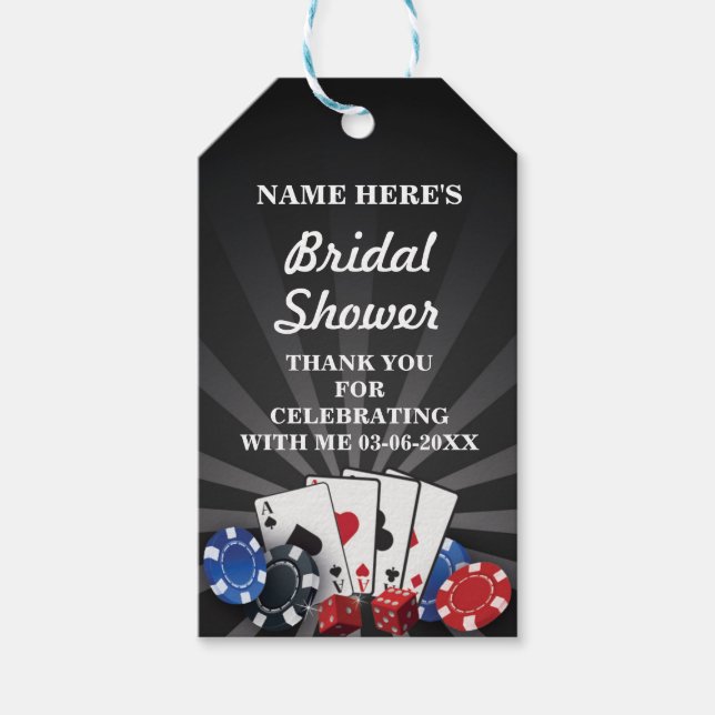 Gracias, Etiqueta Rustic Bridal Shower Las Vegas (Anverso)