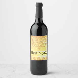 Gracias etiquetas de botellas de vino