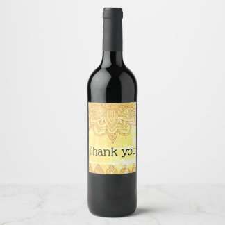 Gracias etiquetas de botellas de vino