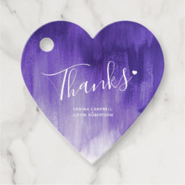 Gracias etiquetas de regalo de la boda púrpura abs