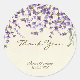 gracias favores de boda pegatinas lavender