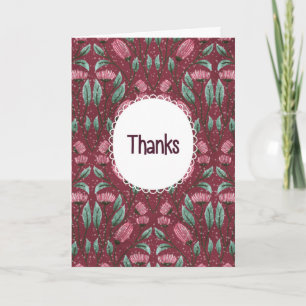 Gracias floral con tarjeta de marco de texto