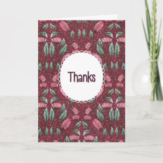 Gracias floral con tarjeta de marco de texto