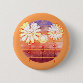 Gracias Flores al atardecer - botón Naranja