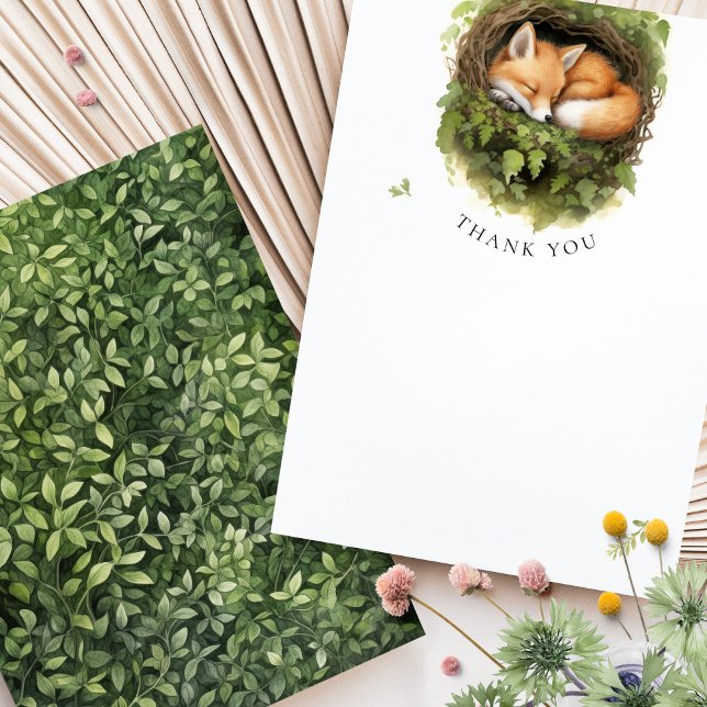 Gracias Fox Woodland Baby Shower Watercolor (Subido por el creador)