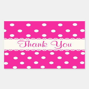 Gracias Fuschia Rosa y Pegatina de Punto de Polka