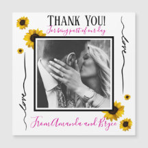 Gracias girasoles dorados simples