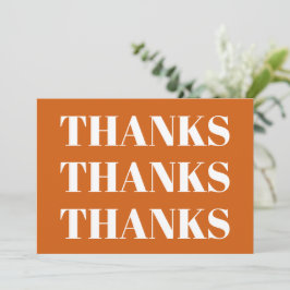 Gracias, gracias, tarjeta blanca de Acción de Grac