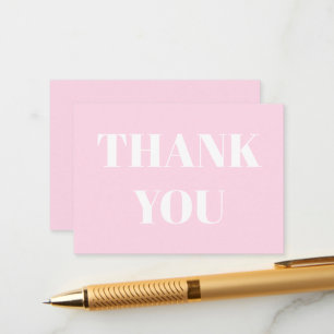 Gracias, gracias, tarjeta blanca rosa claro