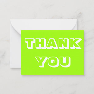 Gracias, gracias, tarjeta blanca verde chartreuse