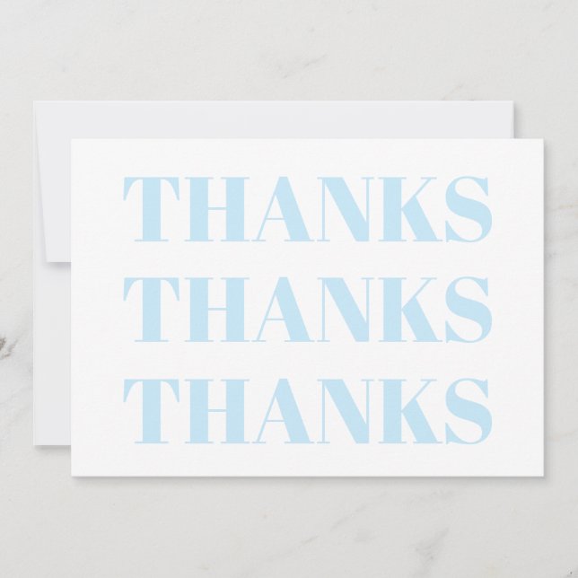 Gracias, gracias, tarjeta moderna azul claro blanc (Anverso)