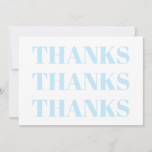 Gracias, Gracias, tarjeta moderna de color azul cl