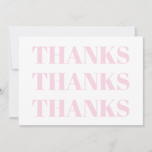 Gracias, gracias, tarjeta moderna rosa claro
