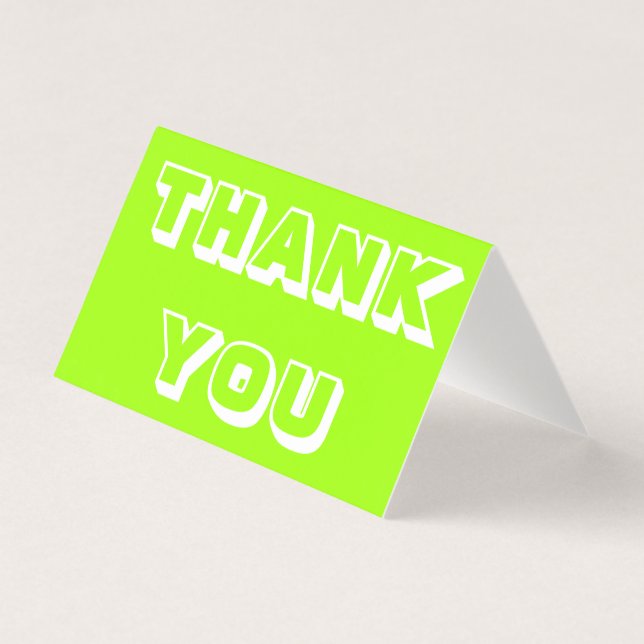 Gracias, gracias, tarjeta plegada verde chartreuse (Anverso)