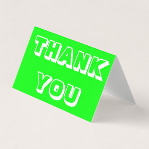 Gracias, gracias, tarjeta plegada verde neón