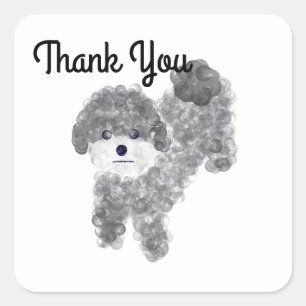 Gracias Gray Poodle #1 Pegatinas