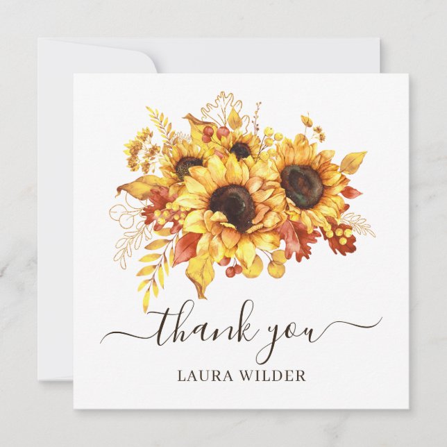 Gracias, guión de girasoles (Anverso)