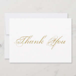 Gracias guión oro blanco elegante tarjeta de notas