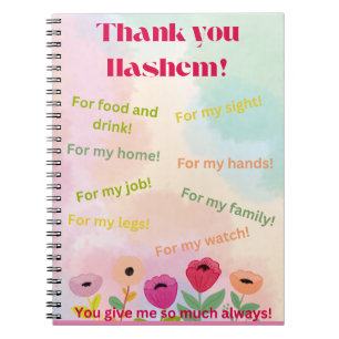 Gracias Hashem, cuaderno de gratitud espiral