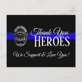 GRACIAS HÉROES DE AZUL APOYO POLICÍA TARJETA POSTA