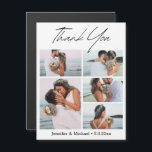 gracias imán boda de collage moderno de 5 fotos<br><div class="desc">elegante gracias guión moderno cinco fotos boda de collage mínimo imán</div>