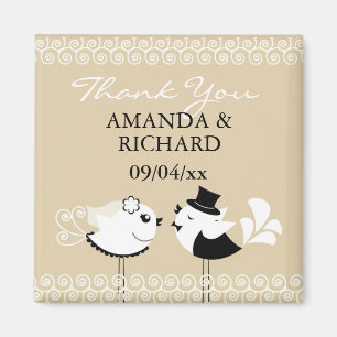 Gracias imán de los pájaros de la boda