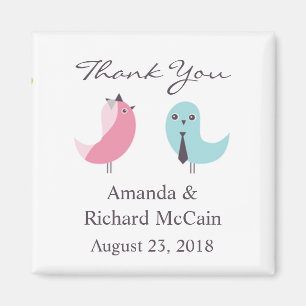 Gracias imán de los pájaros de novia y del novio
