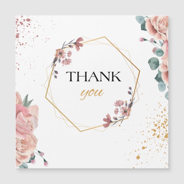 gracias imán de regalo con flores (Anverso)