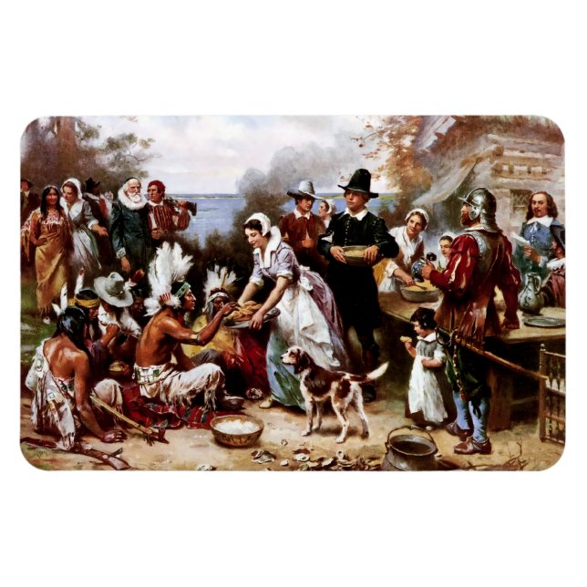 Gracias. Imán de regalo de Acción de Gracias (Horizontal)