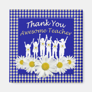 Gracias imán del profesor con las margaritas y lo