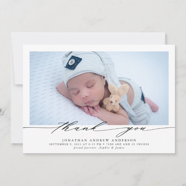 Gracias, Invitación de Collage de fotos de Nacimie (Anverso)