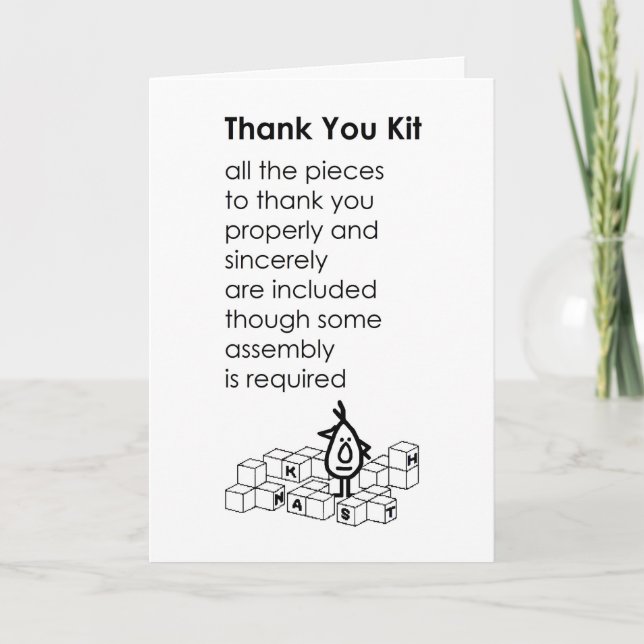 Gracias Kit - un poema divertido de agradecimiento (Anverso)