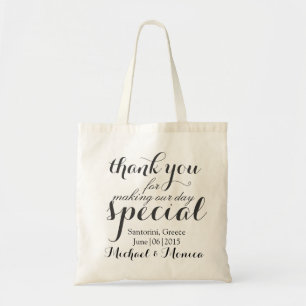 Gracias la bolsa de asas de encargo del regalo del