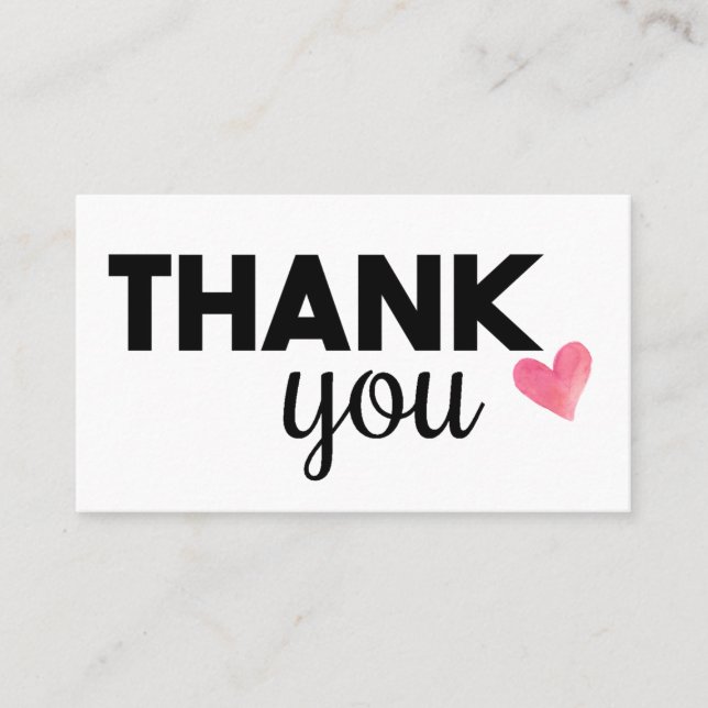 Gracias las tarjetas de visita únicas del corazón (Anverso)