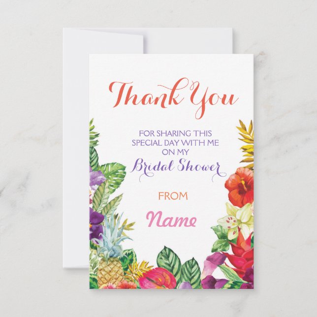Gracias las tarjetas nupciales de Luau de la (Anverso)