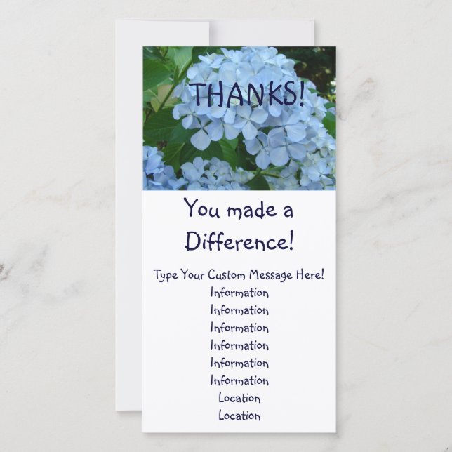 ¡Gracias! ¡Las tarjetas usted diferenció! Gracias (Anverso)