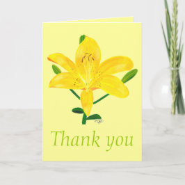 Gracias, lirio amarillo, tarjetas de boda