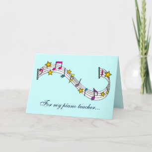 Gracias maestro de piano con notas y estrellas