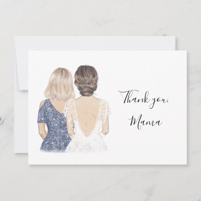 Gracias mamá en mi tarjeta del día de boda (Anverso)