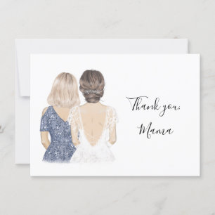 Gracias mamá en mi tarjeta del día de boda