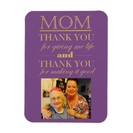 Gracias, mamá, foto del Día de la Madre, imán