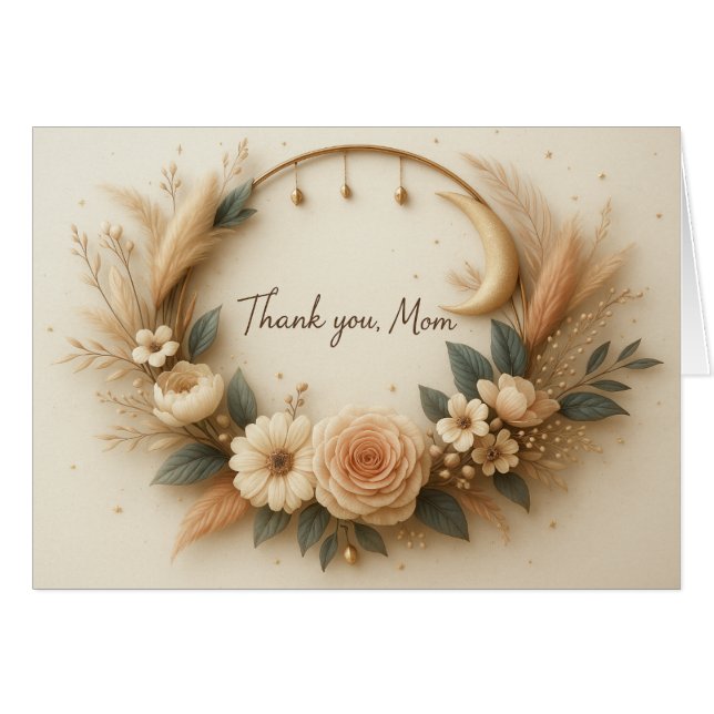 Gracias, mamá tarjeta personalizada con Sweet Vers (Anverso (Horizontal))